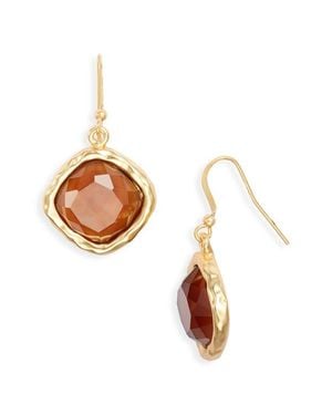Karine Sultan Mocha Stone Drop Earrings - White