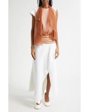DIOTIMA Mixed Media Cape Dress - White
