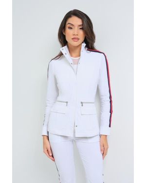 Anatomie Embossed Kensington Ultra-Light And Mesh Moto Jacket - White