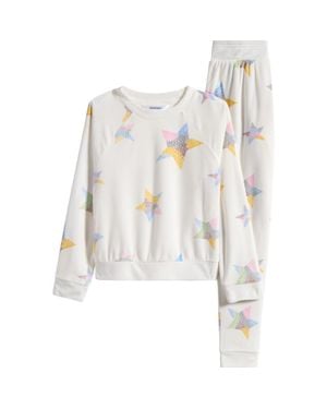 Honeydew Intimates Kids' Snuggle Up Print Lounge Sweatshirt & Sweatpants Set - White