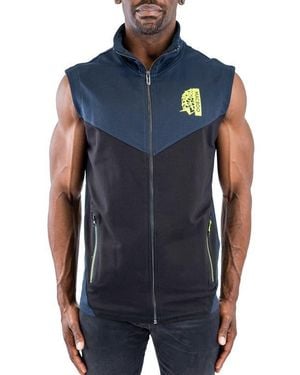 Maceoo Fairway Colorblock Zip-Up Golf Vest - Blue
