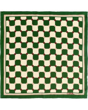 Lost Pattern Checkerboard Pocket Square - Green