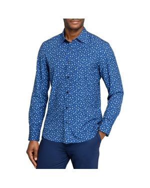 Con.struct Paisley Woven Long Sleeve Basic - Blue