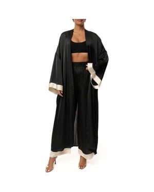 JLUXLABEL Nola Satin Maxi Duster - Black