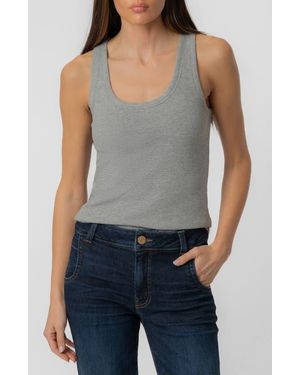 Kut From The Kloth Anastasia Stretch Cotton Blend Rib Tank - Blue