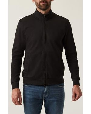 34 Heritage Mock Neck Pima Cotton Zip Jacket - Black