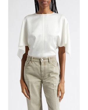 Stella McCartney Handkerchief Sleeve Satin Top - White