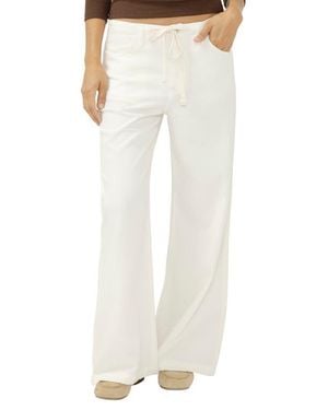 Silver Jeans Co. Beach Wide Leg Drawstring Jeans - White