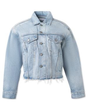 Boyish The Harvey Oversized Cutoff Denim Jacket - Blue