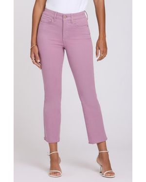 NYDJ Billie Mini High Waist Fray Hem Ankle Bootcut Jeans - Pink