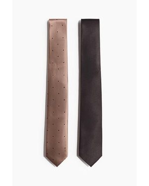 H&M 2-Pack Ties - Brown