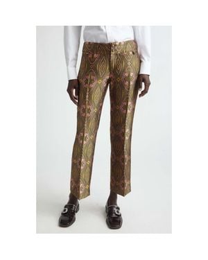 Etro Paisley Jacquard Ankle Pants - Natural