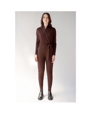 SSKEIN Wrap Neck Jumpsuit - Red