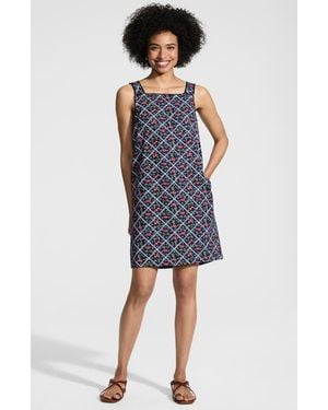 Lands' End Linen Shift Above The Knee Dress - Blue