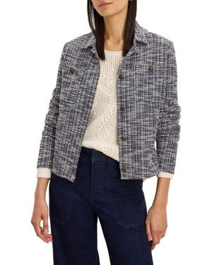 NIC+ZOE Nightfall Metallic Crop Tweed Jacket - Blue