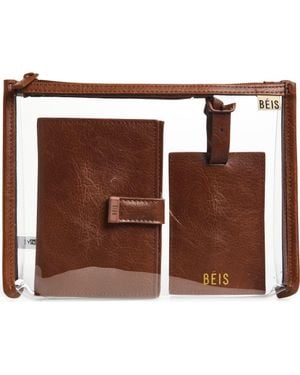 BEIS The Passport Holder & Luggage Tag Set - Brown