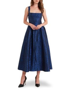 FREEMARKET Floral Jacquard Sleeveless Dress - Blue