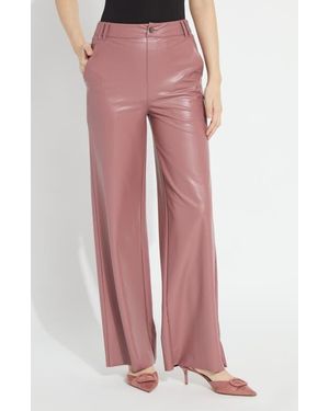 Lyssé Ada Faux Leather Wide Leg Pants - Pink