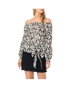 Vince Camuto Off The Shoulder Long Sleeve Top - Black