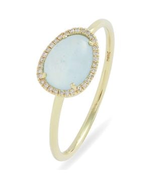 Meira T Milky Amazonite & Diamond Ring - Blue
