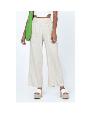 Princess Polly Louis Cotton & Linen Wide Leg Pants - White