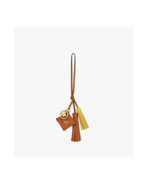 MCM Leather Tassel Charm - White