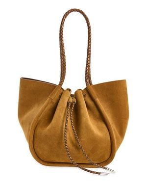 Proenza Schouler Large Ruched Suede Tote - Brown