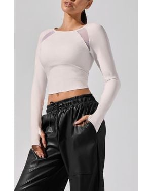 Heroine Sport Alba Mesh Crop Top - White