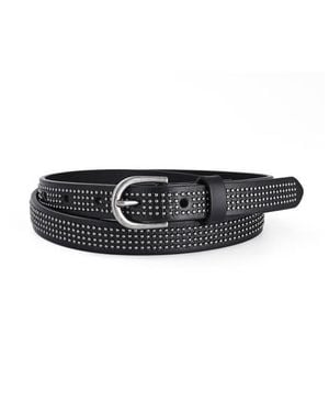 Old Trend Stud Genuine Leather Slim Studded Everyday Belt - Black