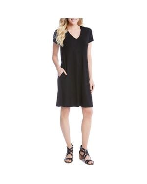 Karen Kane Quinn Pocket Shift Dress - Black