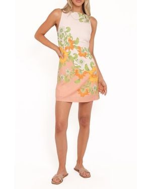 Petal & Pup Noriko Placed Floral Minidress - Orange