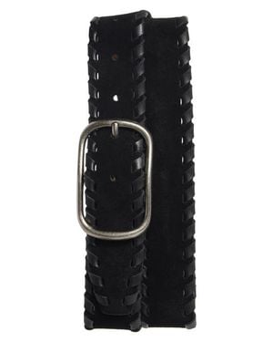 Treasure & Bond Donna Leather Whipstitch Belt - Black