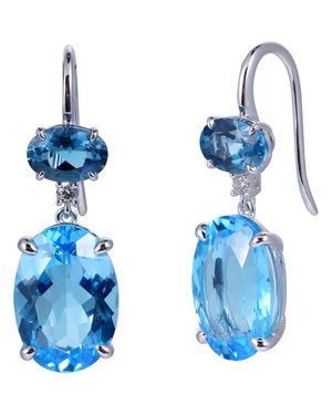 Kahn High Jewelry Topaz Earrings With Diamonds - Blue