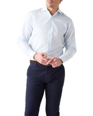 Robert Talbott Kingsley Medium Twill Stripe Shirt - Blue