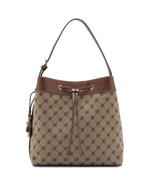 Mango Logo Jacquard Bucket Bag - Brown