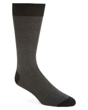 Canali Cotton Jacquard Dress Socks - Black
