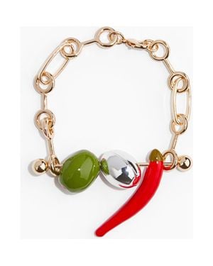 H&M Barbell-Pendant Bracelet - Red