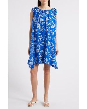 FRNCH Isola Cotton & Silk Shift Sundress - Blue