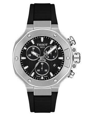 Tissot T-Race Chronograph Silicone Strap Watch, 38Mm - Black