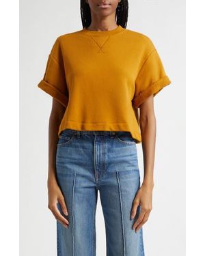 Ulla Johnson Cove Short Sleeve Cotton Sweatshirt - Blue