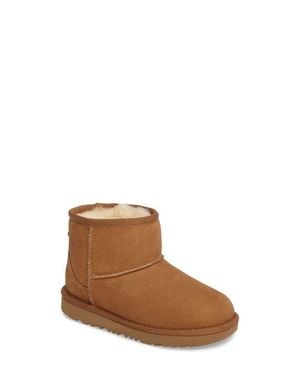 UGG Kids' Classic Mini Ii Water Resistant Genuine Shearling Boot - Brown