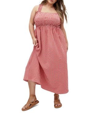 City Chic Cute Gingham Maxi Sundress - Pink