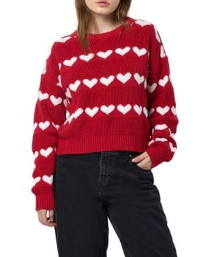 Noisy May Blitzen Heart Sweater - Red