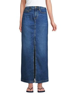 Lands' End Soft Denim Maxi Skirt - Blue