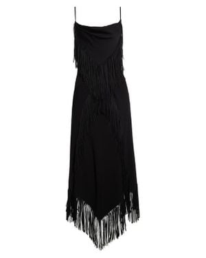 Rabanne Fringe Trim Crepe Maxi Dress - Black