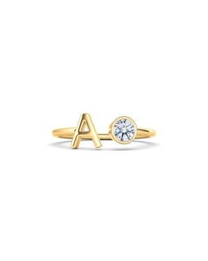 HauteCarat Lab Grown Diamond Letter Ring - Metallic
