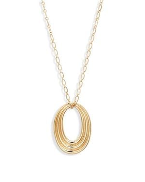 Nordstrom Concentric Circle Pendant Necklace - Metallic