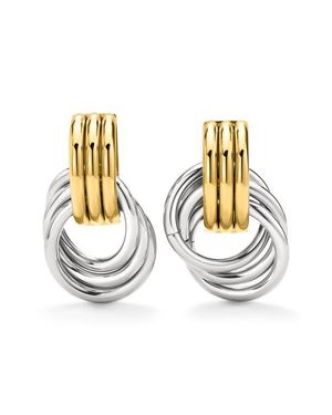 D.Louise Knot Mixed Metal Stud Earrings - Metallic