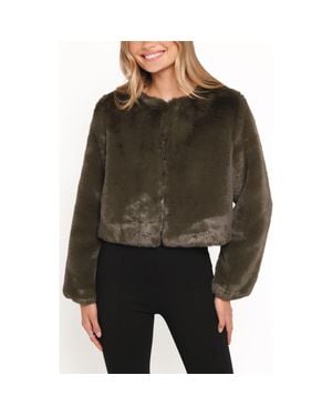 Petal & Pup Minnie Faux Fur Jacket - Brown
