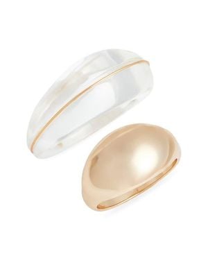 Open Edit Set Of 2 Statement Rings - White